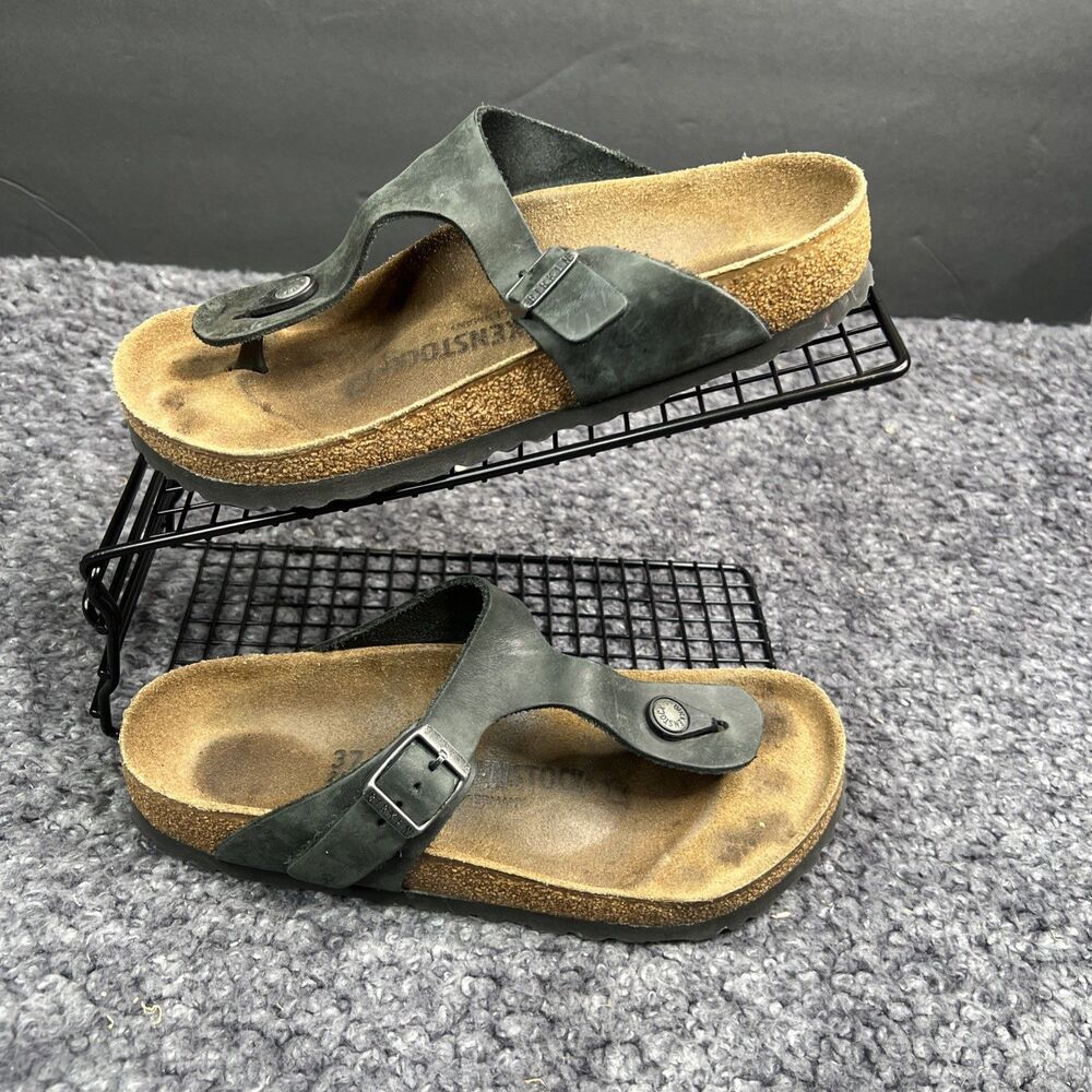 Birkenstock Unisex Gizeh 240 Thong Slip On Sandals Size 37 US L6 M4 Brown Shoes